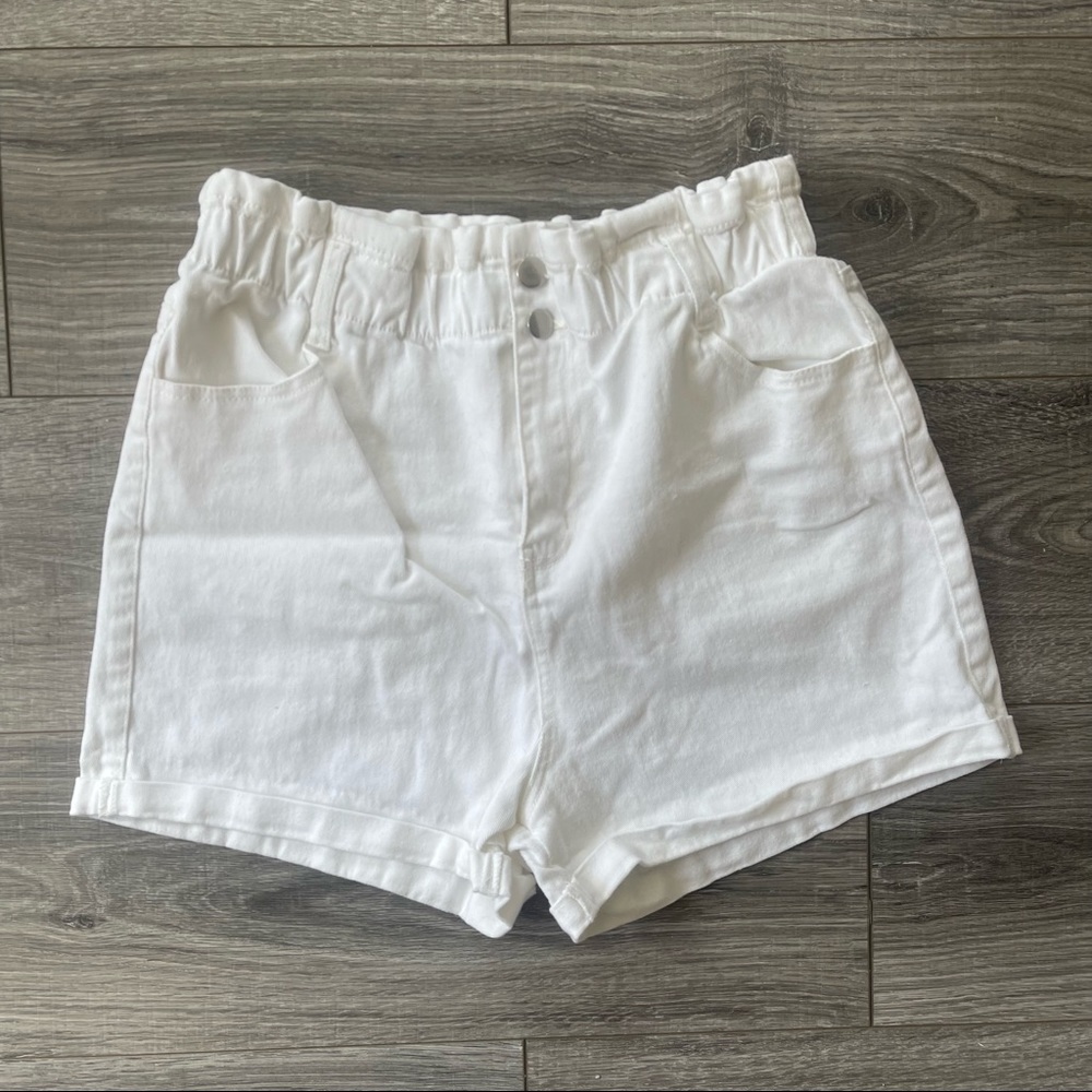White Cotton Shorts